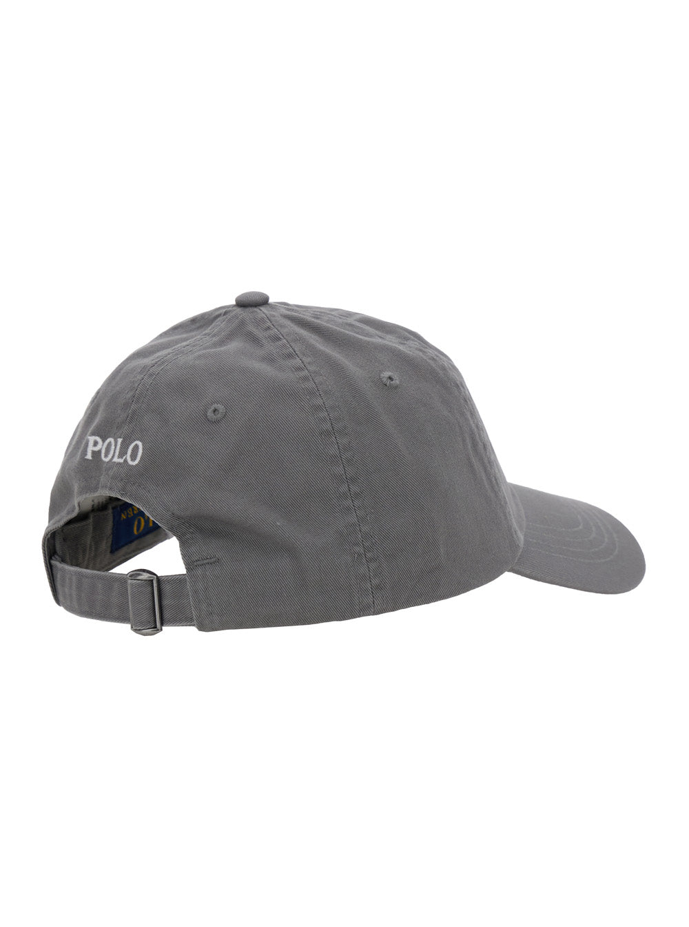 Grey Baseball Cap With Pony On The Front And Logo Lettering Back Cotton Men Hats Gloves