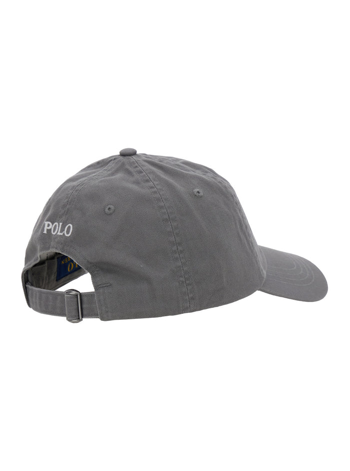 Grey Baseball Cap With Pony On The Front And Logo Lettering Back Cotton Men Hats Gloves