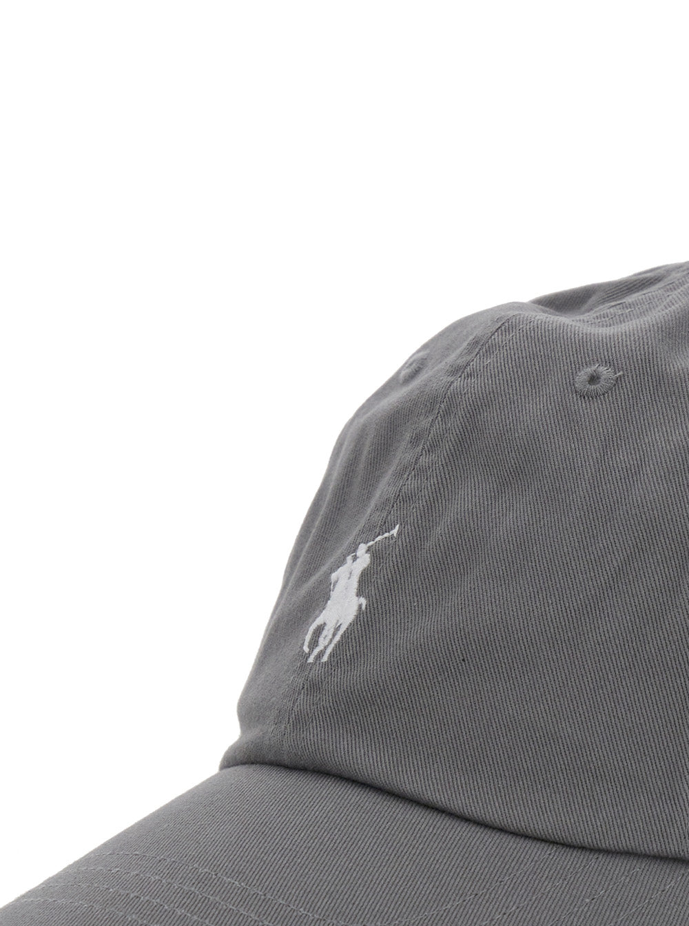 Grey Baseball Cap With Pony On The Front And Logo Lettering Back Cotton Men Hats Gloves