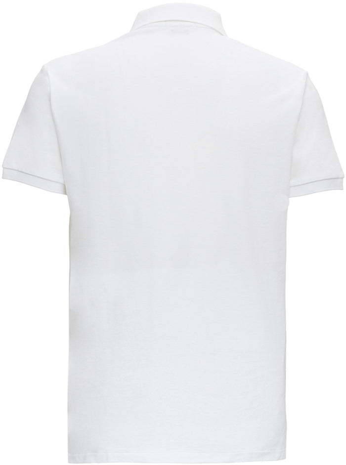 Custom Fit White T-Shirt with Embroidered Logo on the Front in Cotton Man Tshirts And Polo Shirts