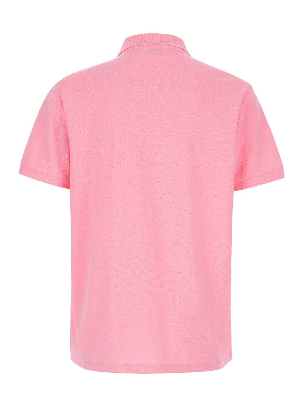 Custom Fit Pink Polo Shirt with Classic Collar and Pony Embroidery on the Front in Cotton for Men Tshirts