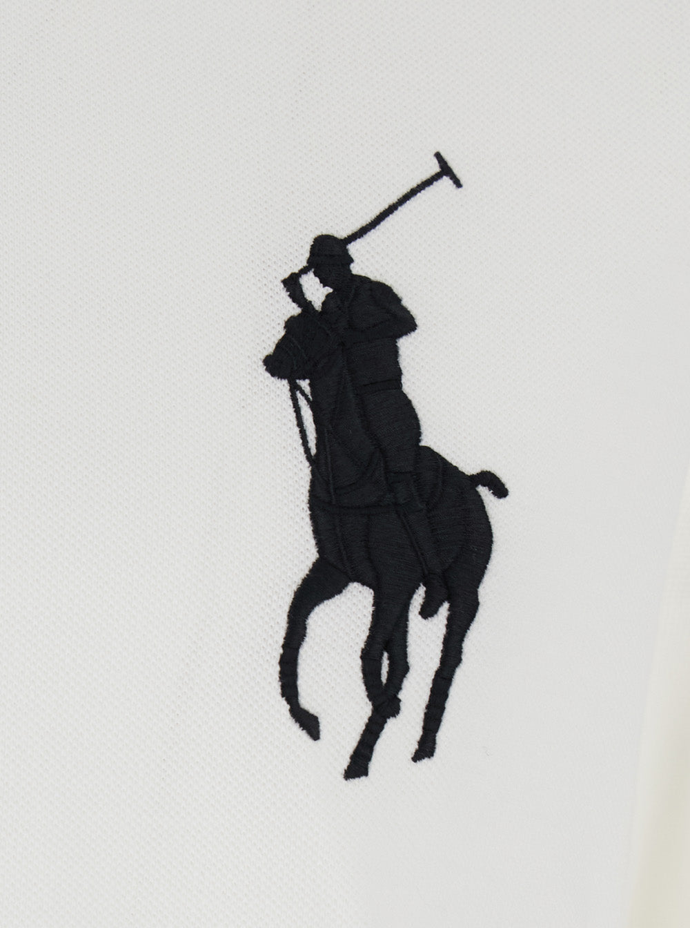 Polo Custom Slim Fit with Large Pony Embroidery on the Front and Numeric Detail Shoulder in White Cotton for Men Tshirts Shirts