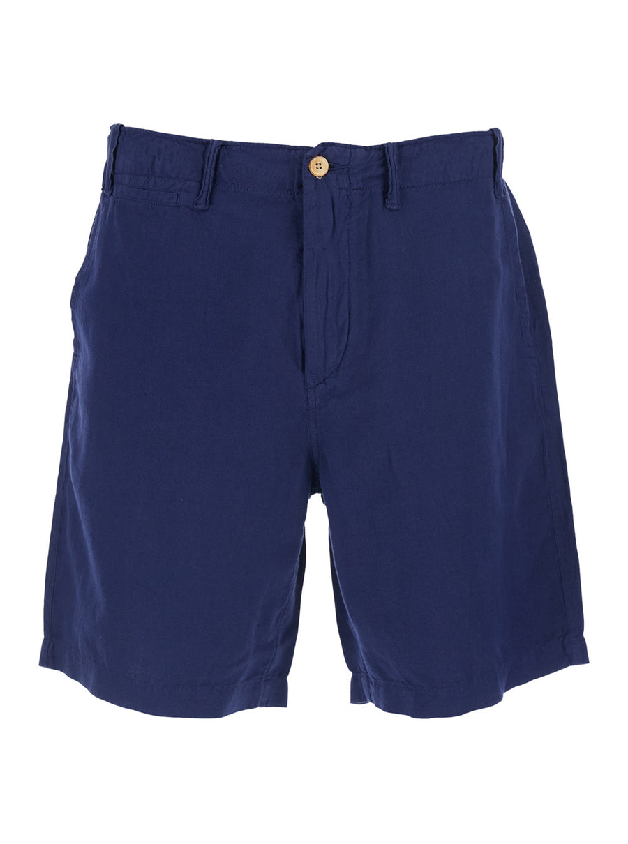 Bermuda Shorts Blue Linen-Cotton