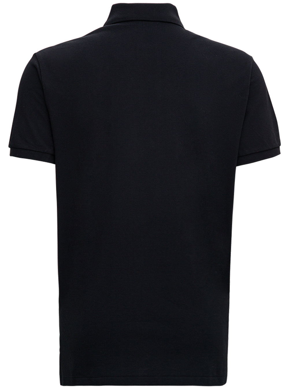 Black Polo Shirt with classic collar and pony logo on the front in cotton for men Tshirts