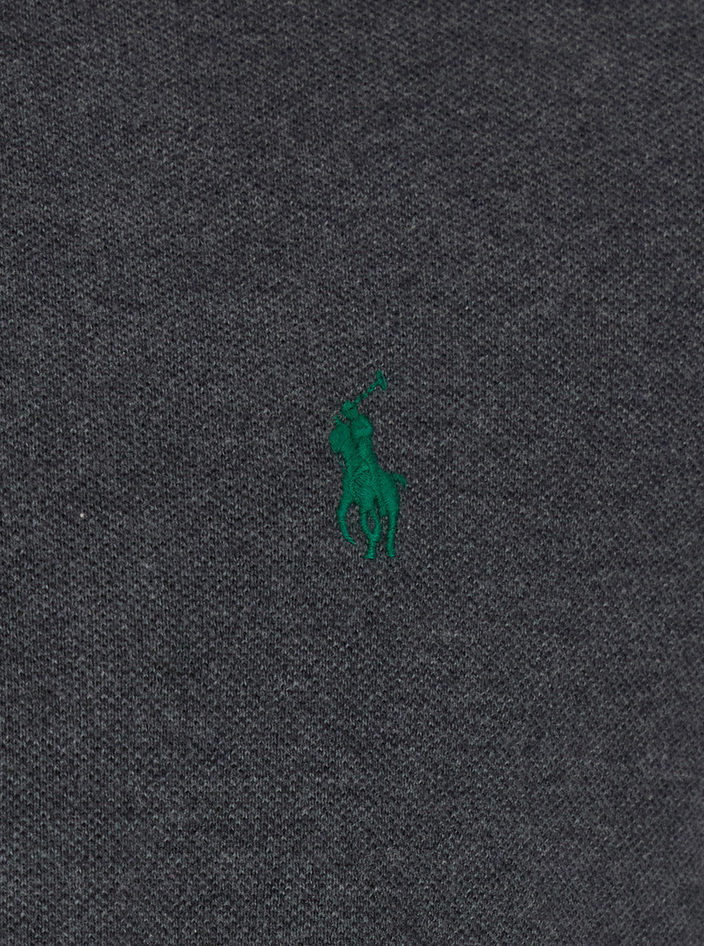 Grey Polo Shirt with Classic Collar and Pony Embroidery on the Front in Cotton for Men Tshirts