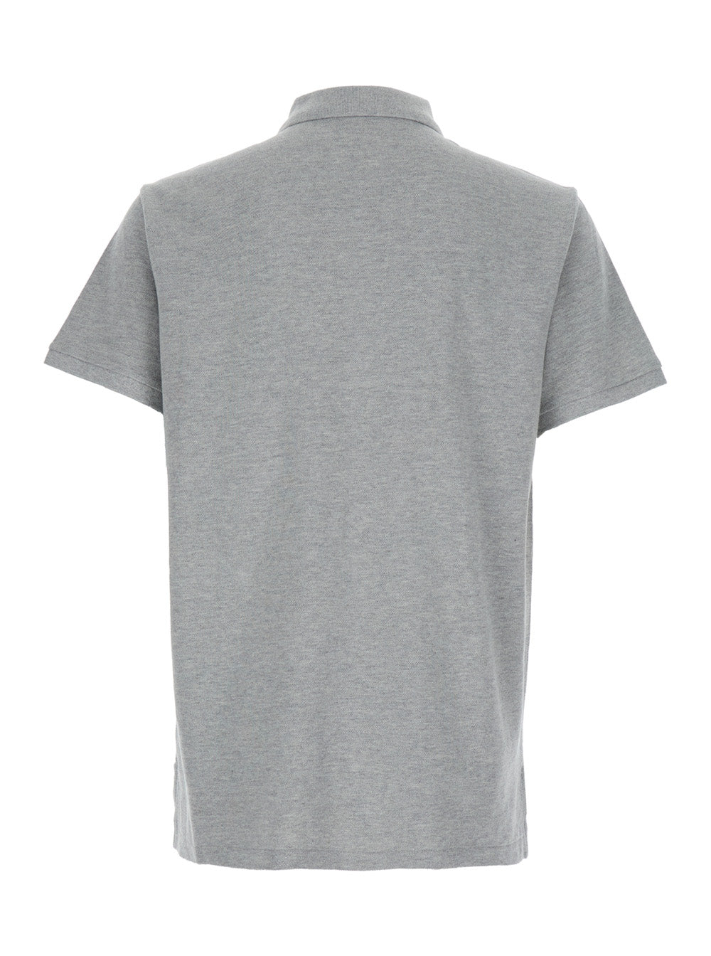 Grey Polo Shirt with Classic Collar and Pony Embroidery on the Front in Cotton for Men Tshirts