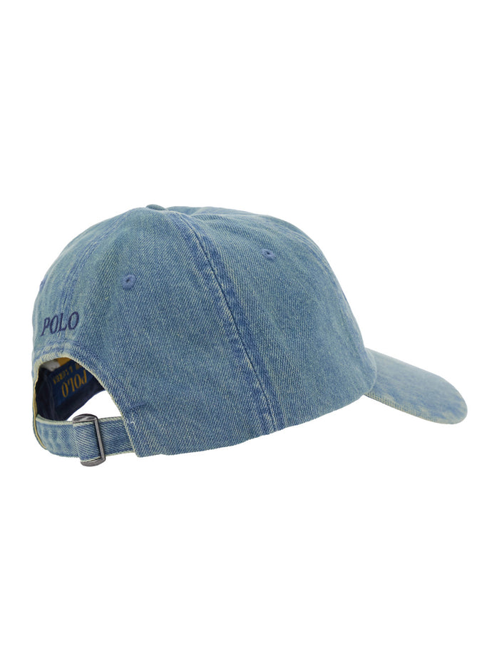 Light Blue Baseball Cap With Embroidered Pony On Front Cotton For Men Hats And Gloves