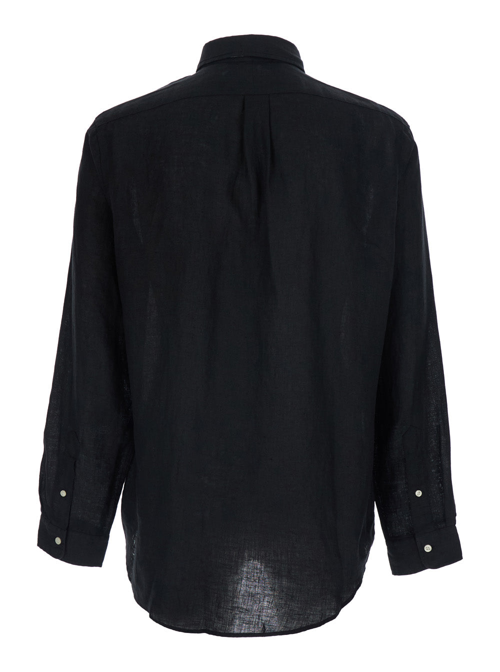 Linen Shirt Custom-Fit Black And Blouses
