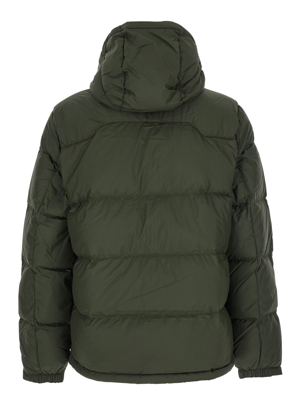 Gorham Green Down Jacket with Fixed Hood and Embroidered Pony Logo on the Front in Tech Fabric for Men Polyester