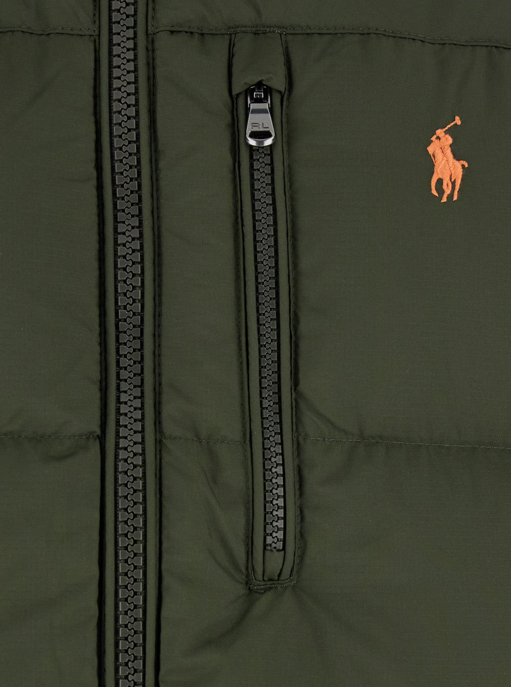 Gorham Green Down Jacket with Fixed Hood and Embroidered Pony Logo on the Front in Tech Fabric for Men Polyester