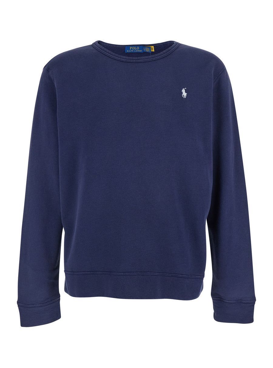 Sweatshirt Crewneck Blue Cotton Sweatshirts