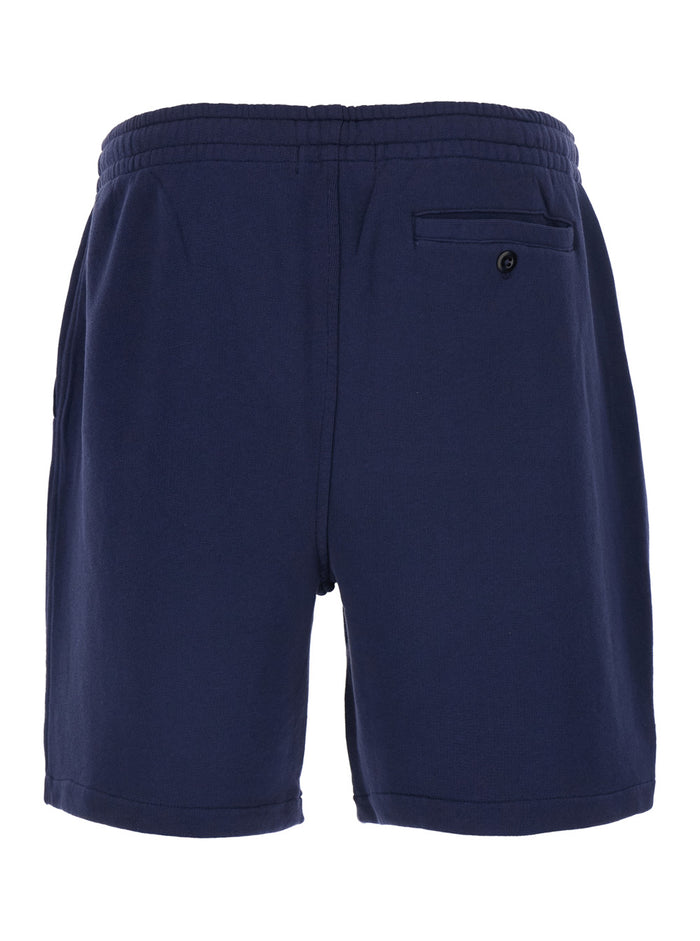 Knit-Shorts Blue With Elastic Waist And Side Pockets For Men Blu Shorts Bermuda