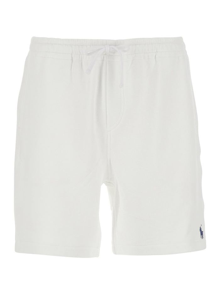 Knit-Shorts White Cotton Womens Shorts With Elastic Waist Polyester And Bermuda
