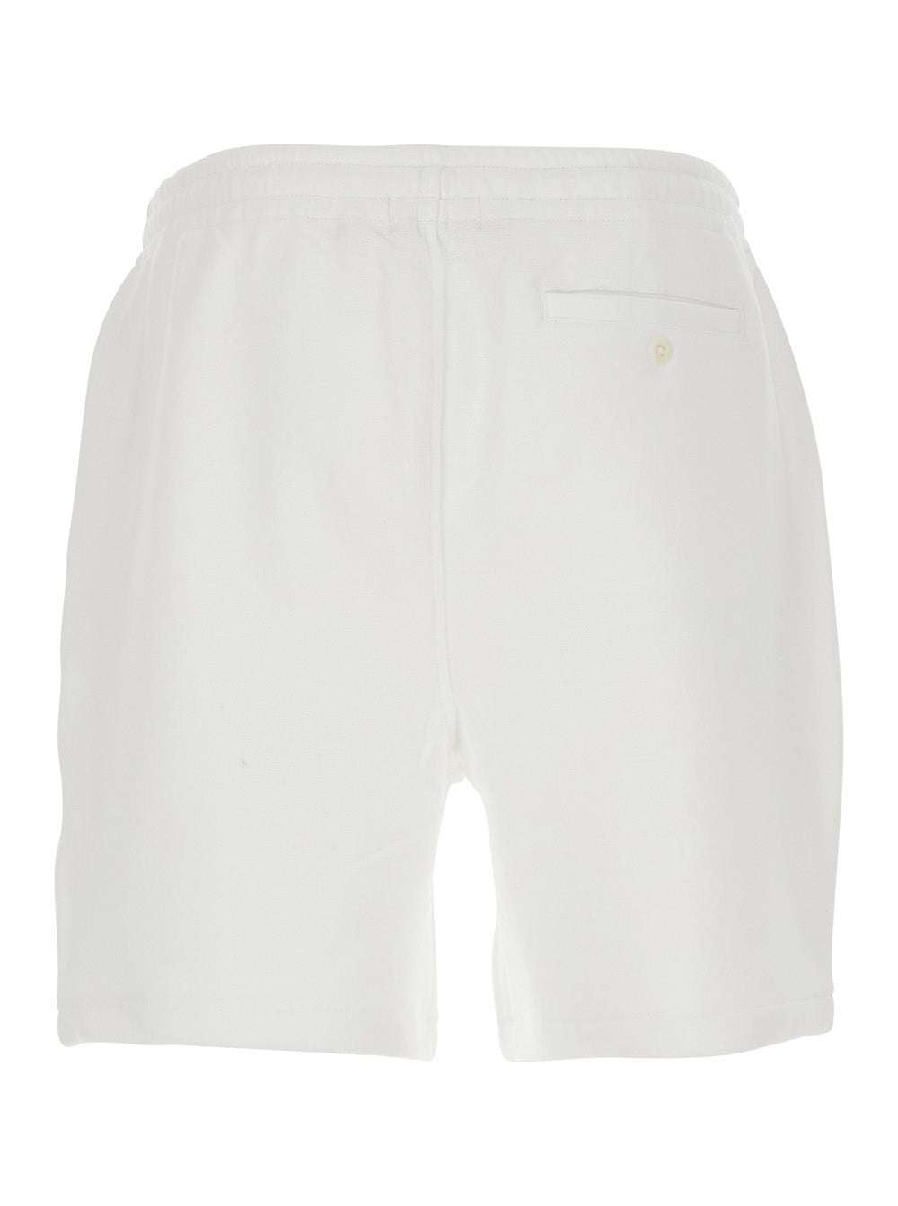 Knit-Shorts White Cotton Womens Shorts With Elastic Waist Polyester And Bermuda