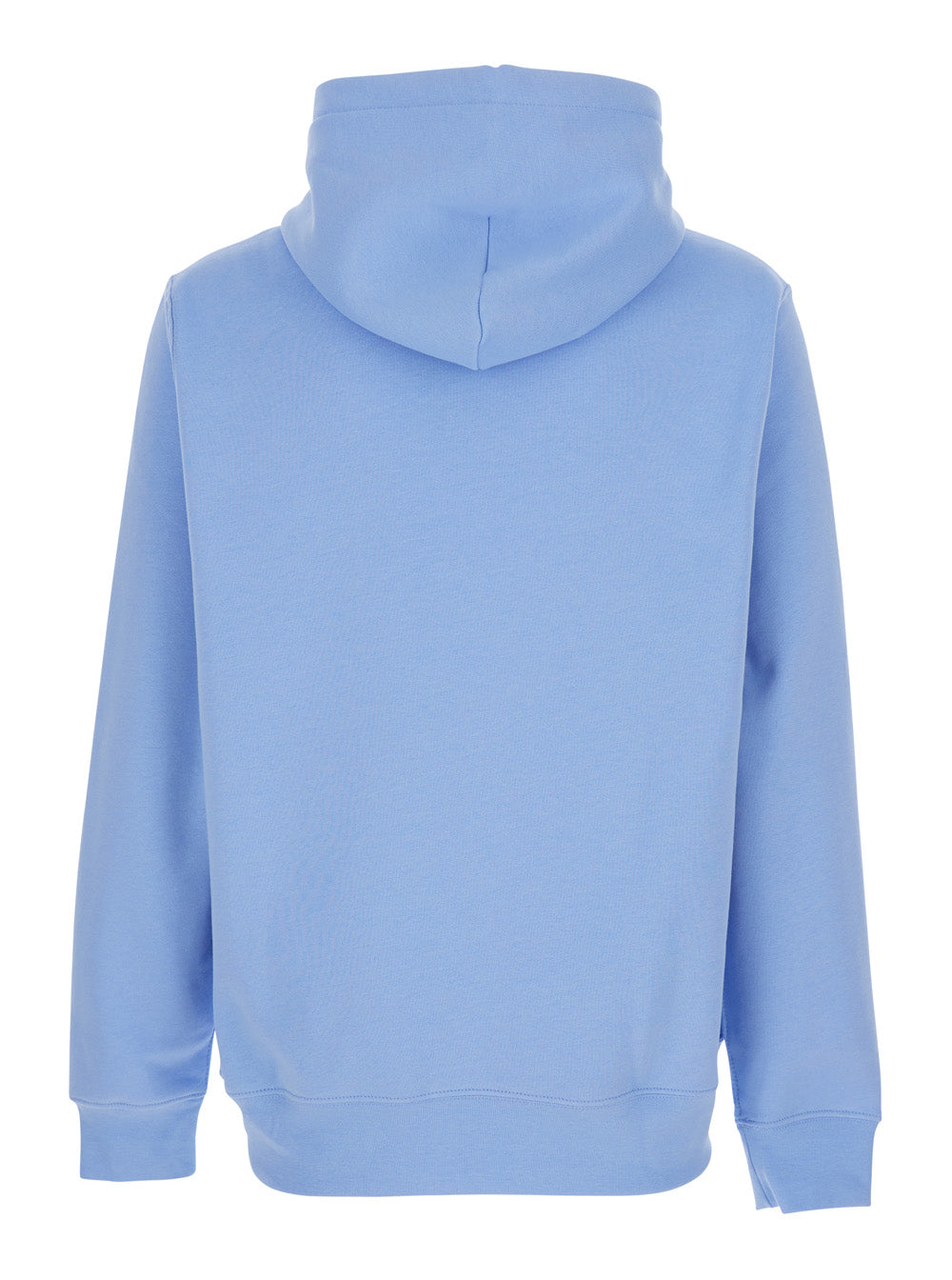 Light Blue Hoodie with Fixed Hood and Maxi Logo on the Front in Cotton for Men Sweatshirts