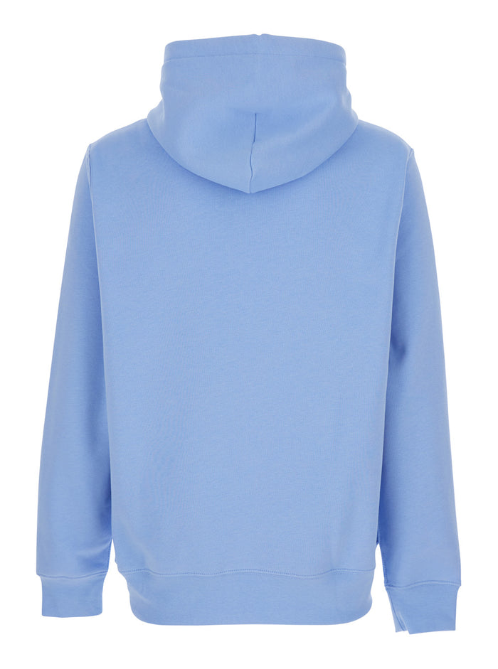 Light Blue Hoodie with Fixed Hood and Maxi Logo on the Front in Cotton for Men Sweatshirts