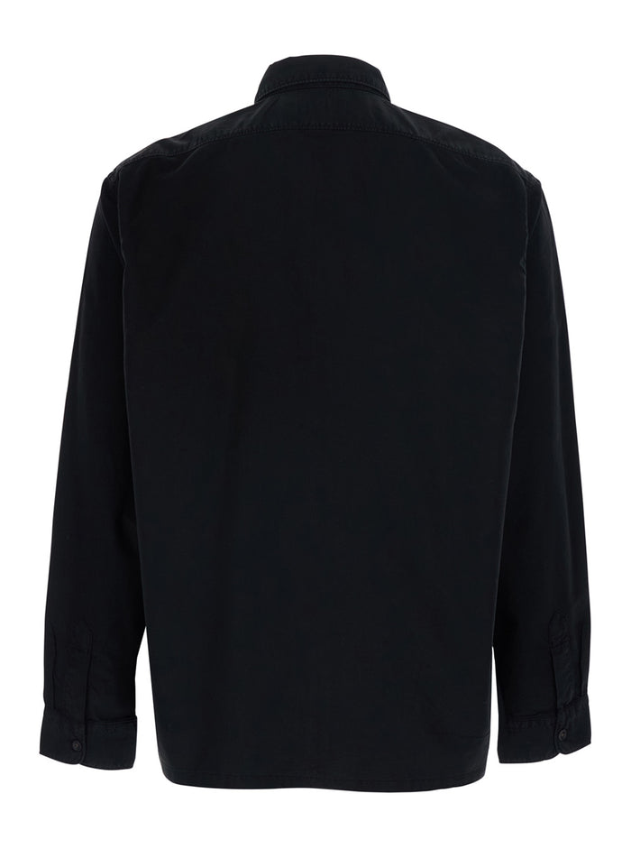 Black Jacket with Zip Closure and Pony Logo on the Front in Cotton for Men Outerwear