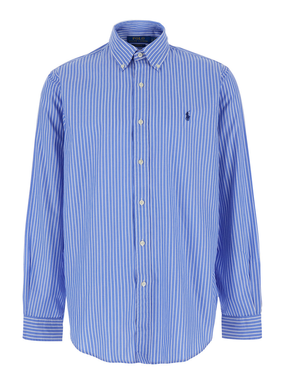 Riga Lavata Blue Classic Collar Long Sleeve Cotton Shirt For Men Blu And Blouses