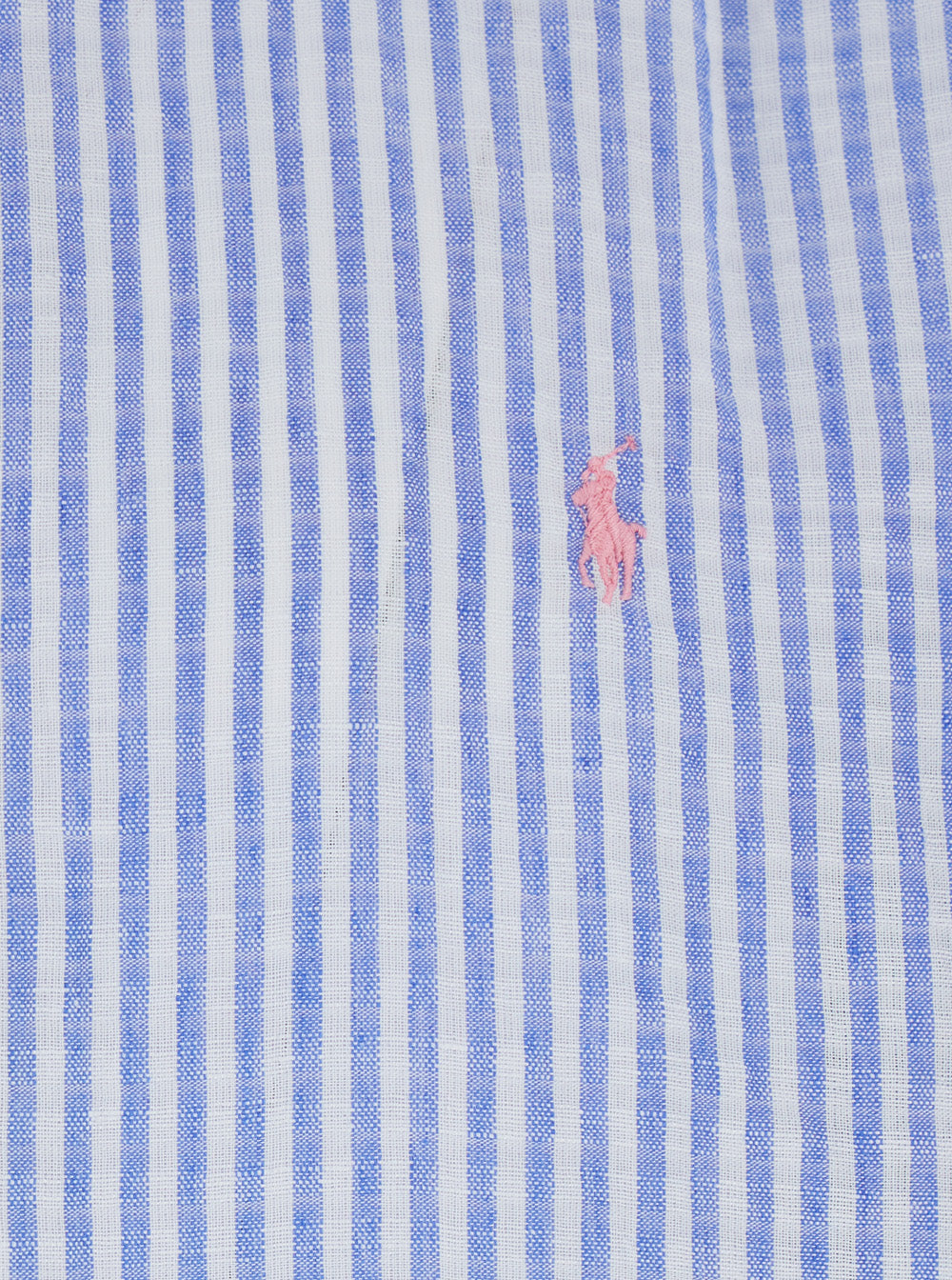 Blue Striped Linen Shirt With Classic Collar And Long Sleeves For Men Light Blouses