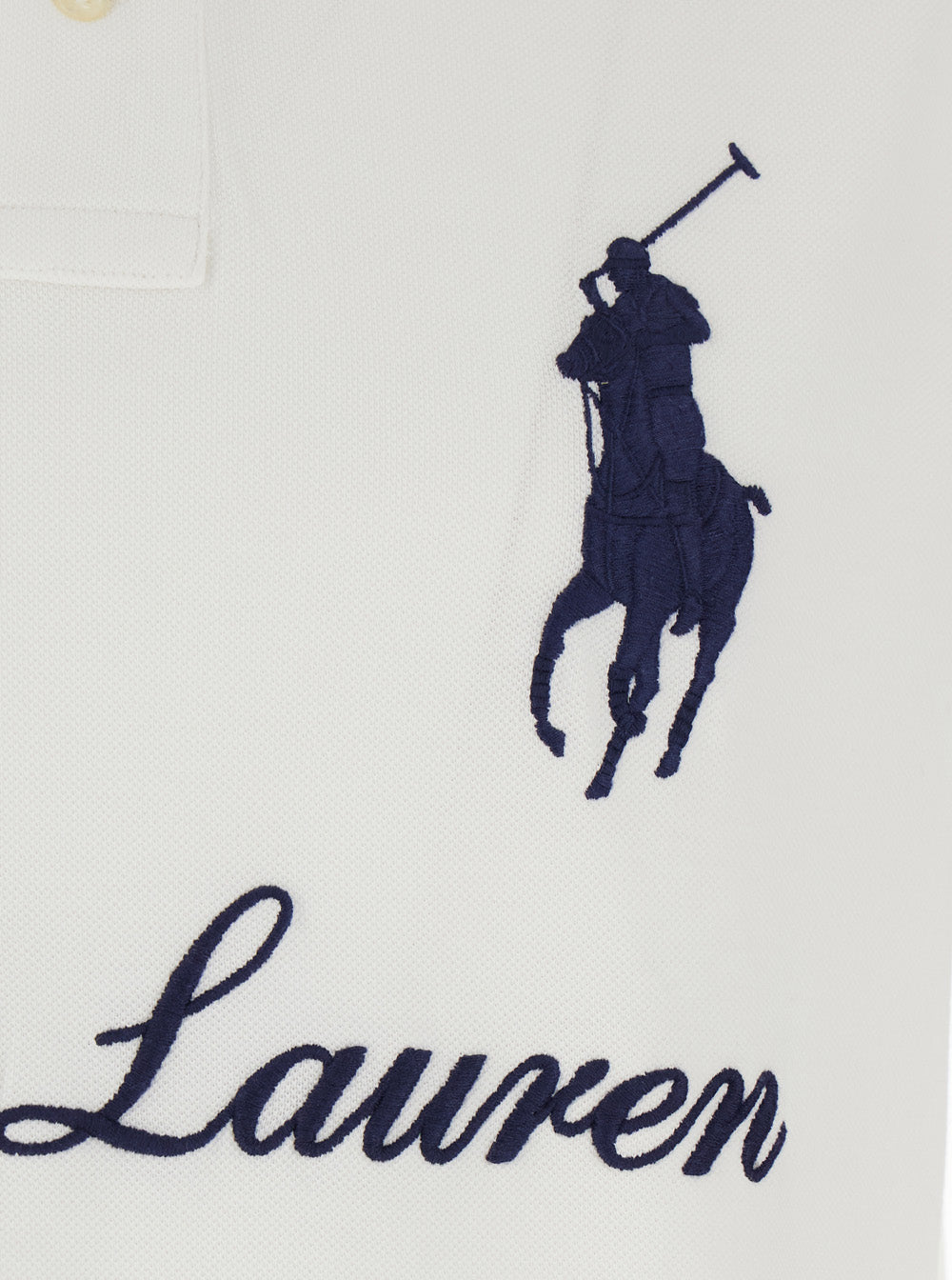 Classic Fit White Polo Shirt With Collar And Maxi Logo On The Front Cotton For Men Tshirts