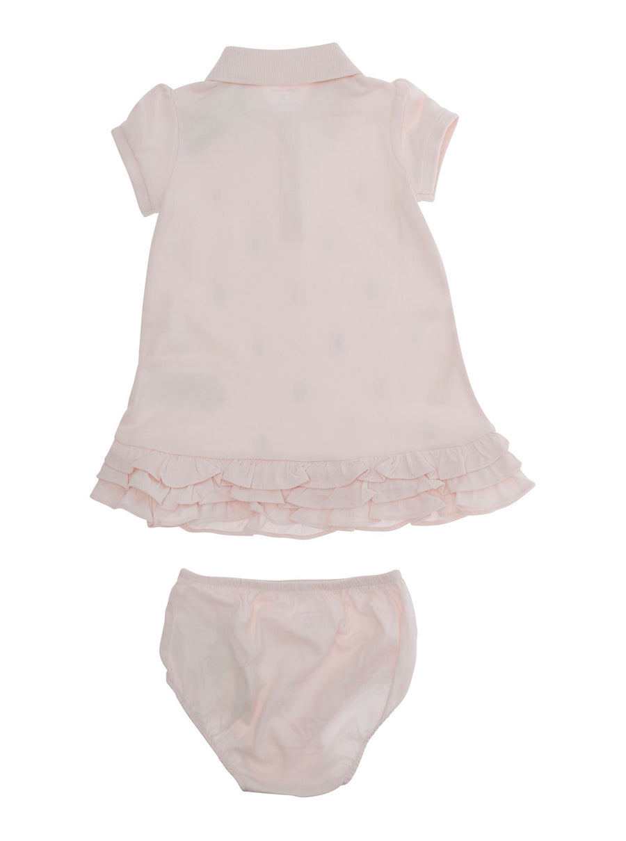 Polo Dress And Bloomers Pink Cotton