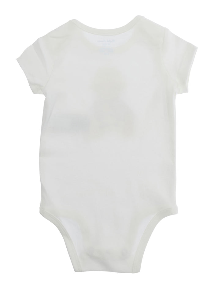Bodysuit With Round Neckline And Short Sleeves White For Boy Suits