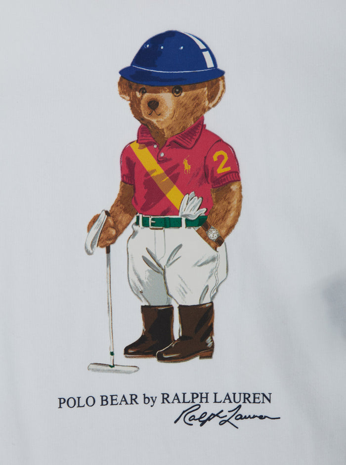 White Romper Polo Ralph Lauren Kids With Round Neck And Maxi Logo On The Front Cotton Jumpsuits