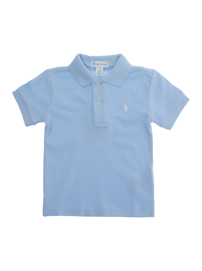 Polo Ralph Lauren Kids T-Shirt With Collar And Short Sleeves Light Blue For Girl Tshirts Shirts