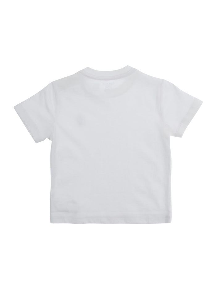 T-Shirt Cotton Jersey Crewneck With Round Neck And Short Sleeves White For Boy Tshirts Polo Shirts