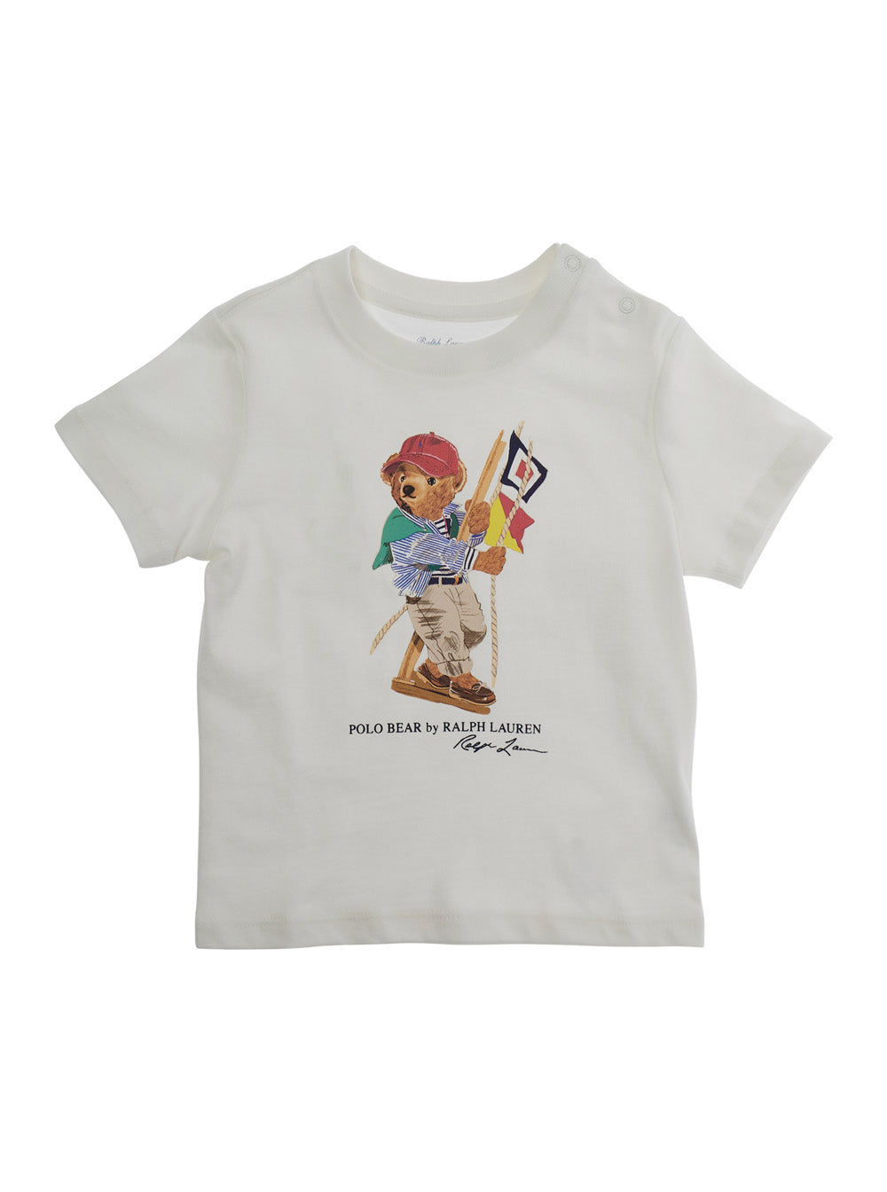 White T-Shirt 320A12428002 with Front Logo Print in Cotton for Men Tshirts And Polo Shirts
