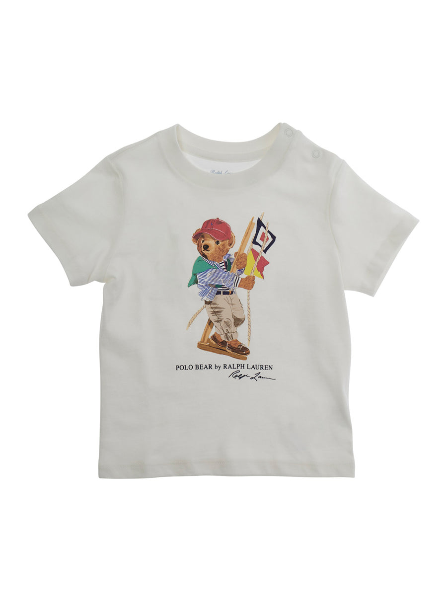 T-Shirt Front Logo Print White Cotton T-shirts