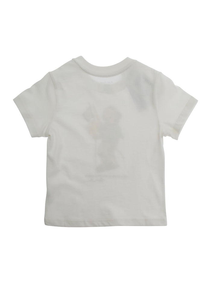 White T-Shirt 320A12428002 with Front Logo Print in Cotton for Men Tshirts And Polo Shirts