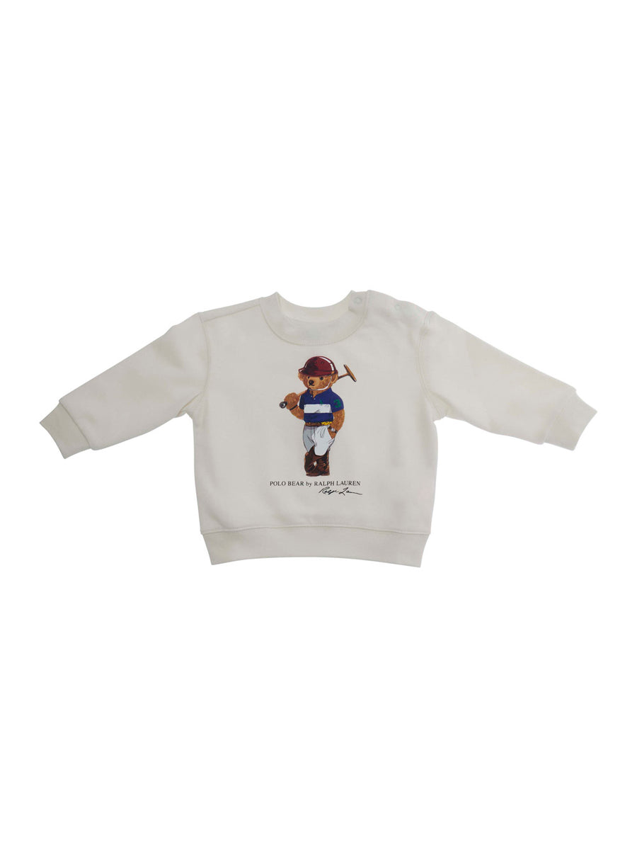 Crewneck Sweatshirt, White Cotton Hoods & Sweatshirts