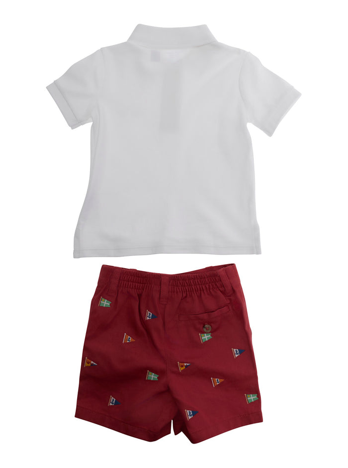 White KNIT-SHORT SET-OUTFIT SET with T-Shirt and Cotton Shorts for Kids Suits