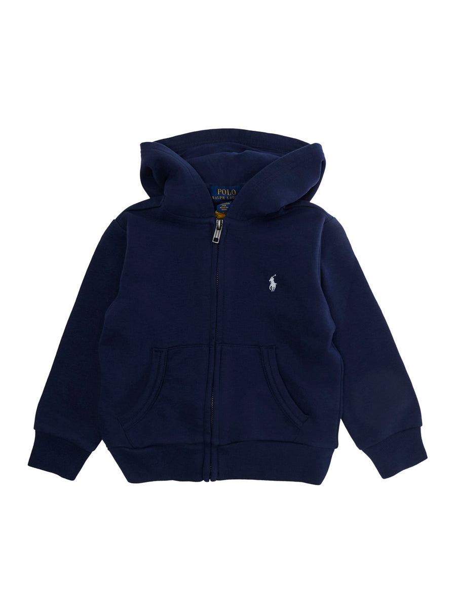 Hooded Sweatshirt Blue Cotton Hoods & Sweatshirts
