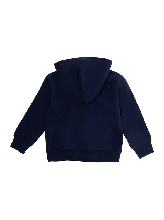 Hooded Sweatshirt With Zip, Featuring A Casual Design, Cotton, Blue Color, For Boy Blu Sweatshirts