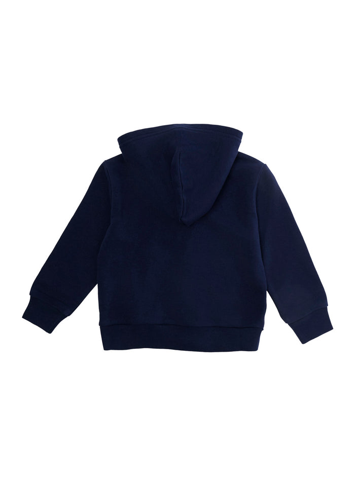 Hooded Sweatshirt With Zip, Featuring A Casual Design, Cotton, Blue Color, For Boy Blu Sweatshirts