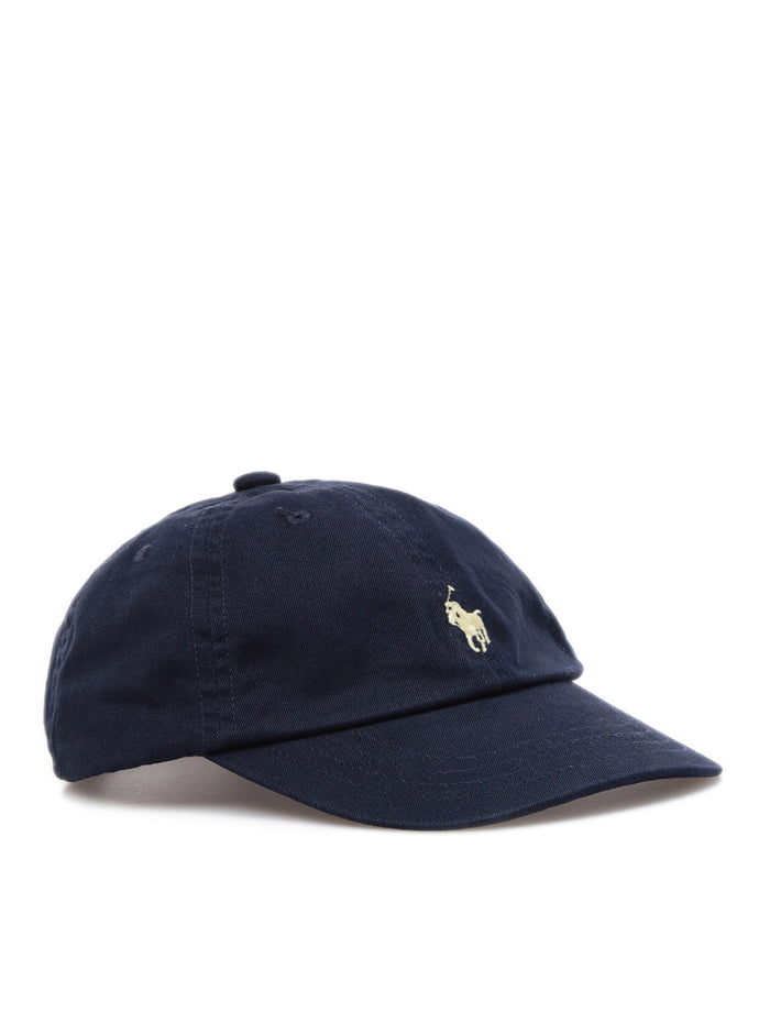 Blue Cotton Hat with Logo Blu And Gloves