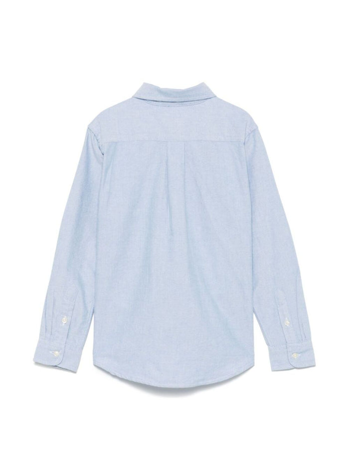 Shirt with Embroidered Pony Logo on Front in Blue Cotton for Kids Light And Blouses