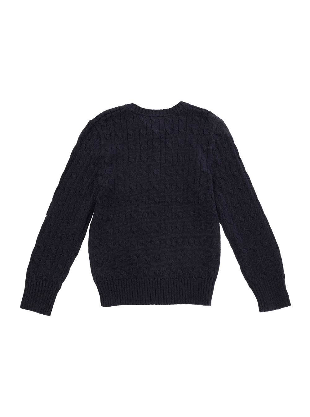 Blue Sweater Cable Knit in Tech Fabric Men Blu Cotton Jersey