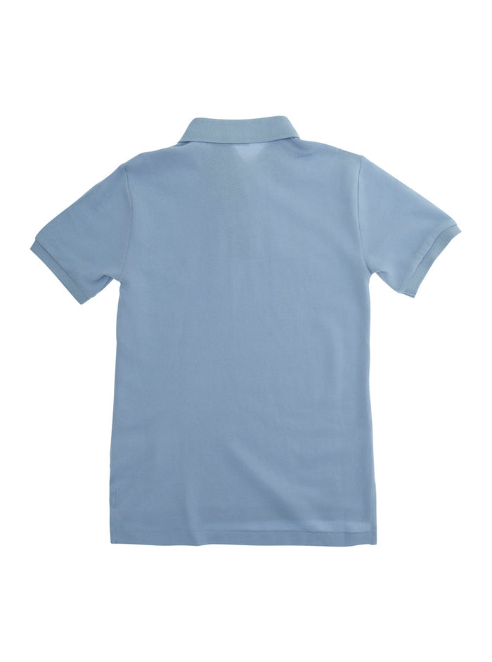 Polo Shirt With Collar And Short Sleeves Light Blue Boy Tshirts