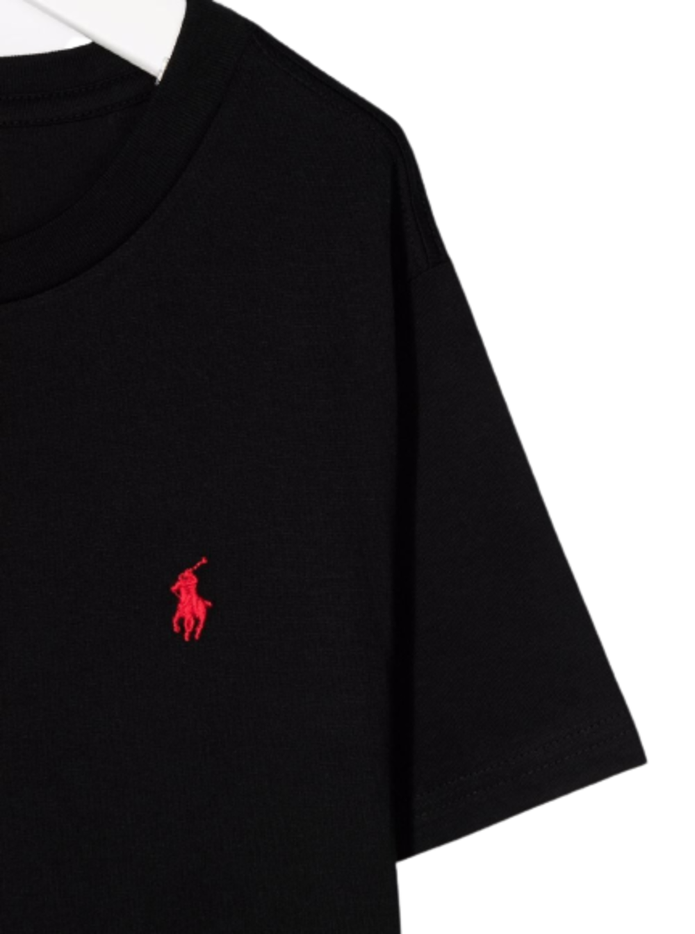 Black T-Shirt Polo Ralph Lauren with Front Logo for Girls Cotton Tshirts And Shirts