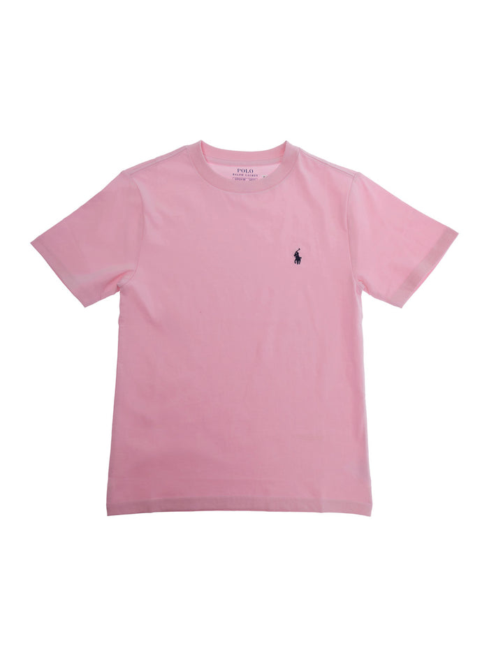 Pink T-Shirt with Front Logo in Cotton for Women Tshirts And Polo Shirts