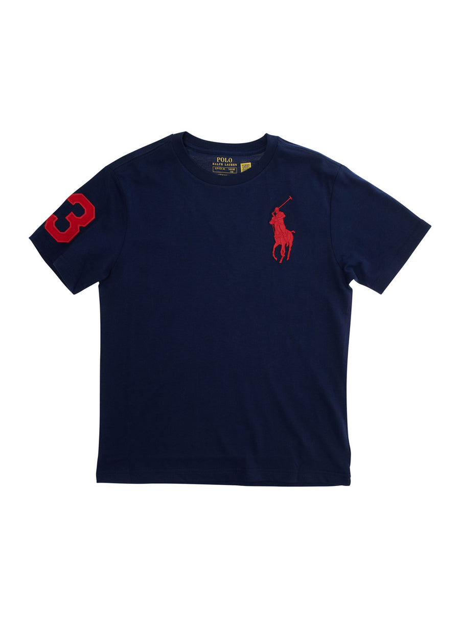 Crew Neck T-Shirt Pony Blue Cotton T-shirts