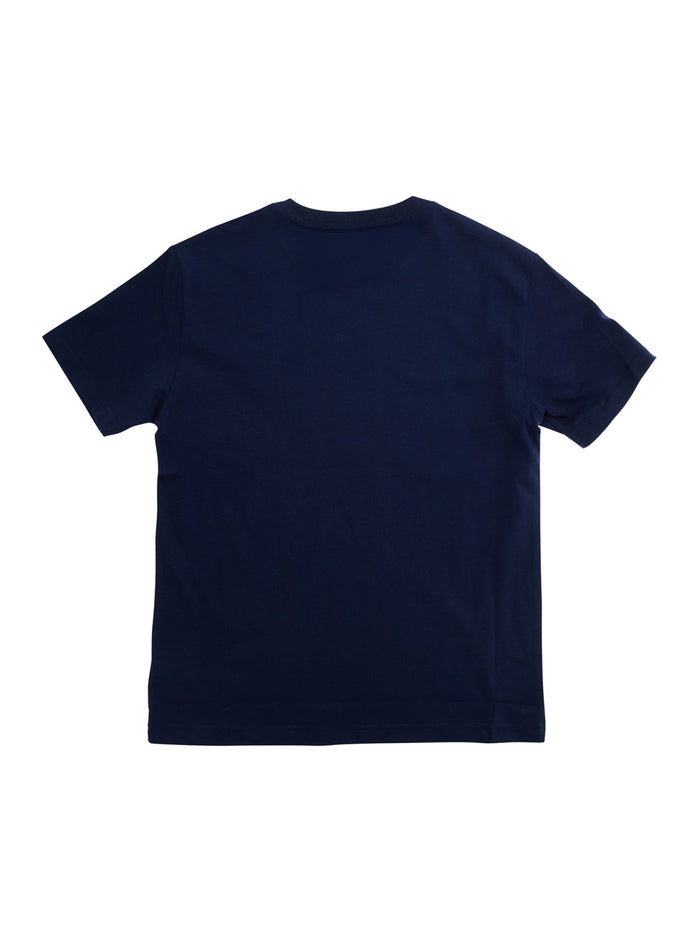 Crew Neck Pony T-Shirt With Front Embroidery And Short Sleeves Blue For Kids Blu Cotton Tshirts Polo Shirts