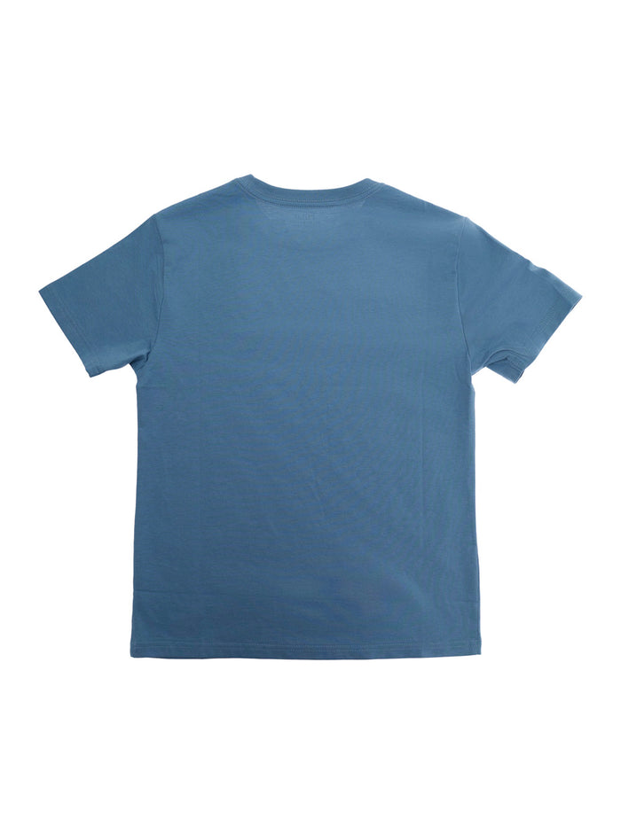Blue T-Shirt with Logo Print on the Front for Men Blu Cotton Tshirts And Polo Shirts