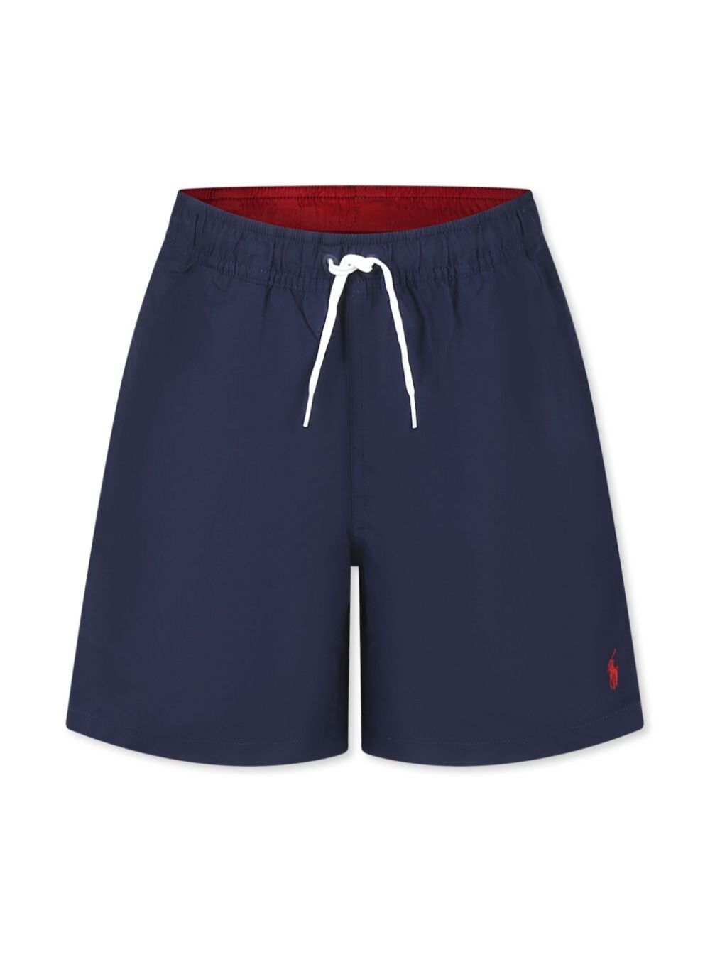 Blue Swimsuit with Elastic Waist and Embroidered Pony on the Front in Tech Fabric for Kids Blu Polyester Beachwear