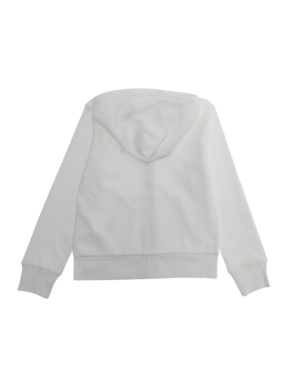 White Hoodie LS FZ HOOD-KNIT SHIRTS-SWEATSHIRT with Hood and Front Zip - Cotton Unisex Polyester Sweatshirts