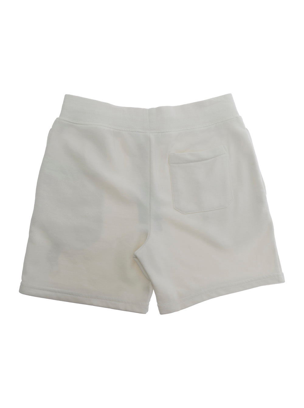 KNIT-SHORTS - White Bermuda with elastic waistband Cotton Men Polyester Shorts And