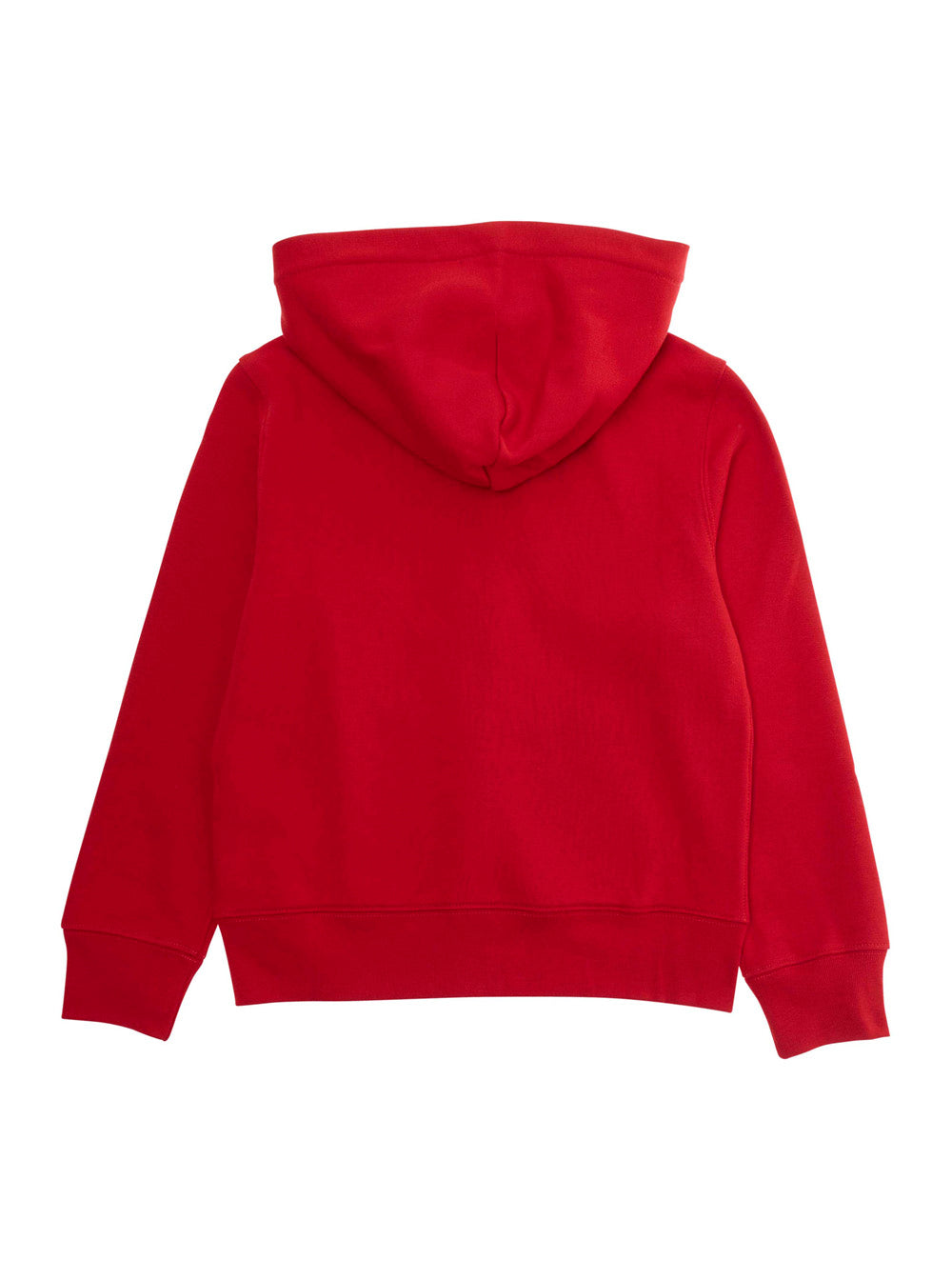 Red Hoodie Hooded Sweatshirt with Logo Embroidery on the Front in Cotton Blend for Kids Recycled Polyester Sweatshirts